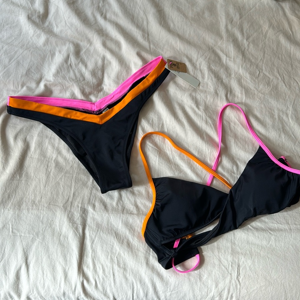 two-tone PINK bikini